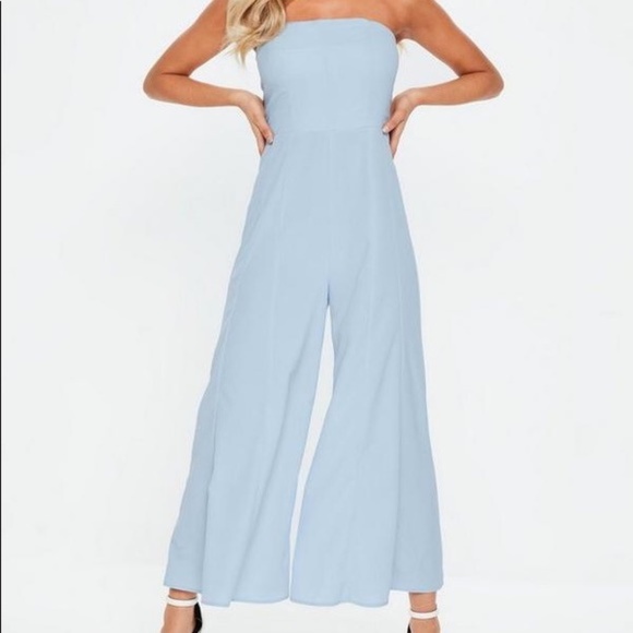 missguided blue jumpsuit